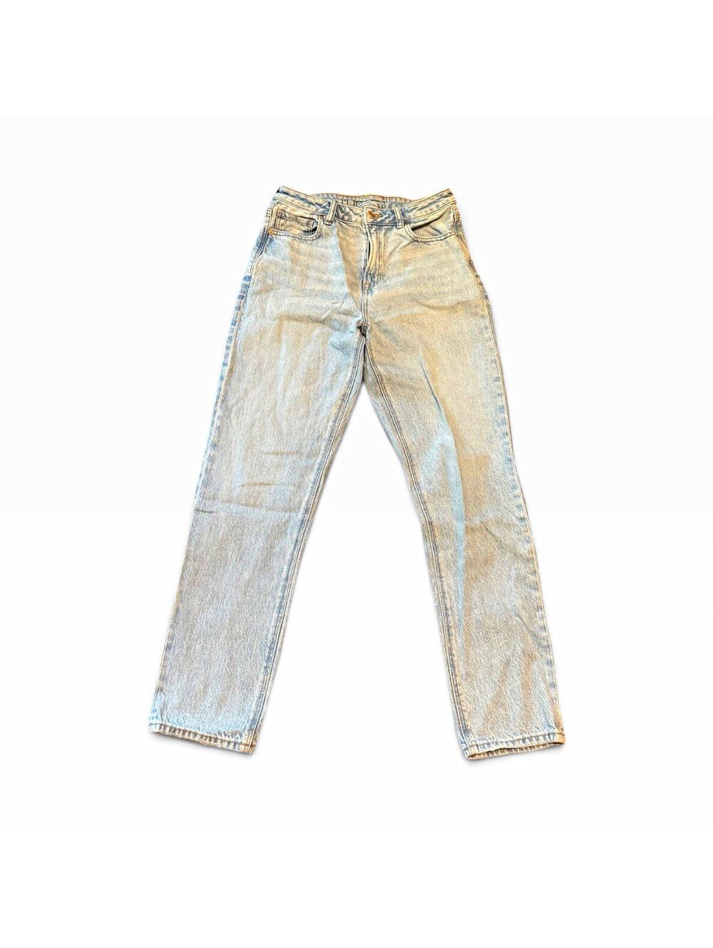American Eagle Outfitters Womenโs Straight Jeans Size 8 Light Wash Blue Stretch